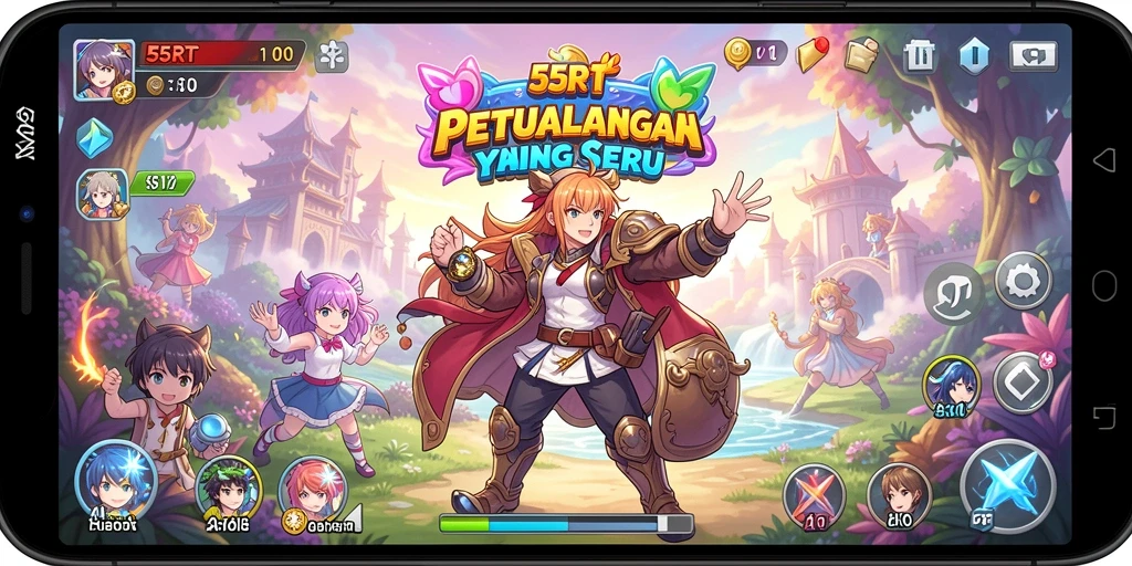 Tampilan gameplay <strong>55RT</strong> yang mendebarkan dengan aksi karakter Anime.