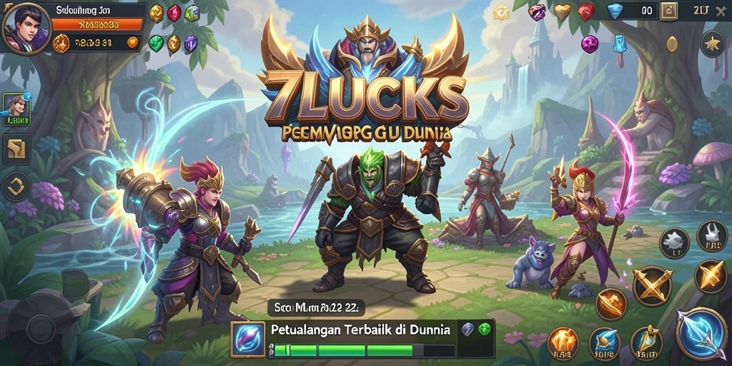 Screenshot gameplay <strong>77LUCKS</strong> yang menunjukkan karakter dalam pertempuran epik.