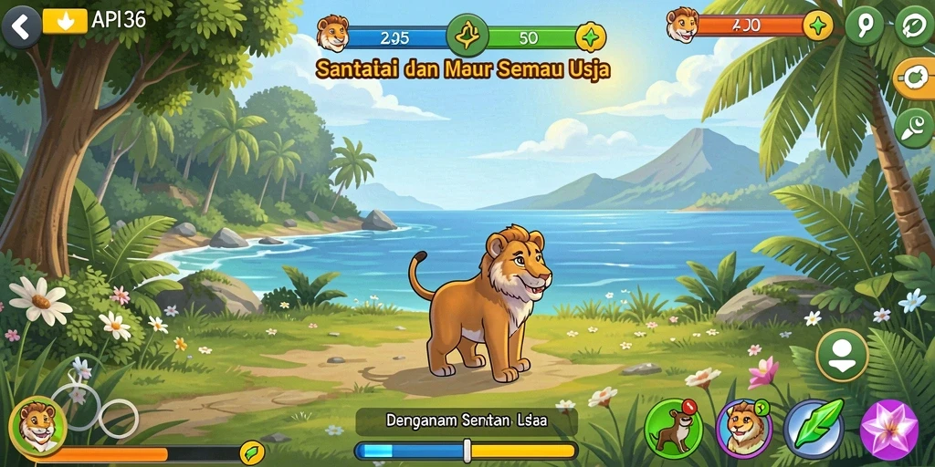 Screenshot gameplay API36 menampilkan pengalaman bermain yang menyenangkan dan penuh warna.
