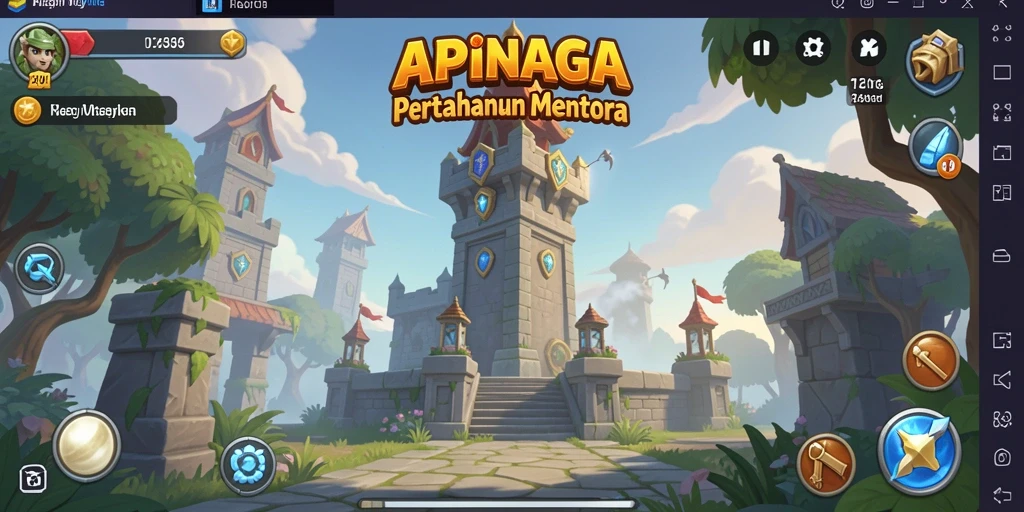 Tampilan gameplay APINAGA yang menampilkan strategi Tower Defense yang menarik.