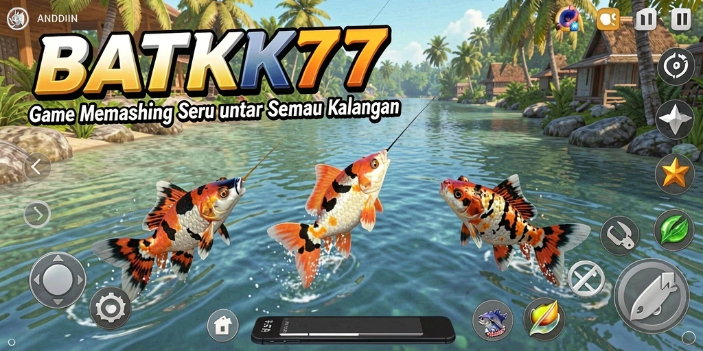 Tampilan gameplay BATIK77 yang menampilkan momen menangkap ikan.