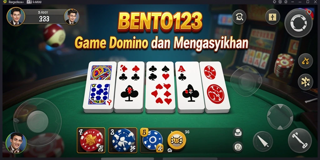 Screenshot BENTO123 menampilkan aksi mendebarkan dalam permainan Domino.