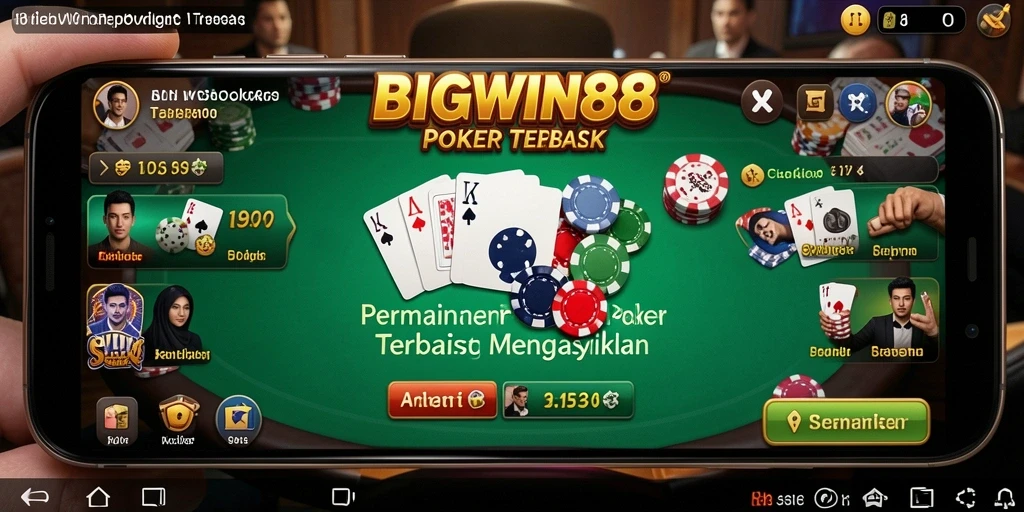 Tampilan gameplay seru dari BIGWIN88 dalam permainan poker yang mendebarkan.