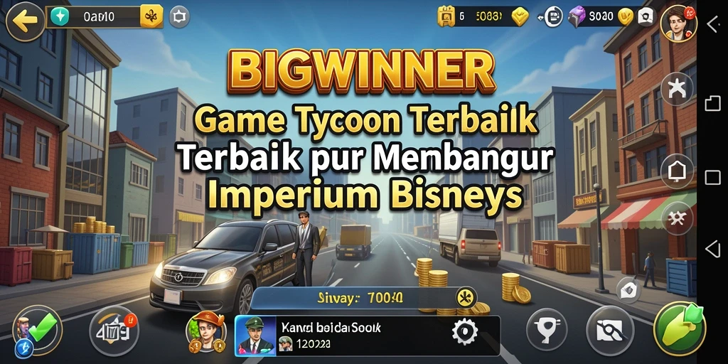 Tampilan gameplay BIGWINNER menampilkan strategi dan manajemen bisnis yang seru.