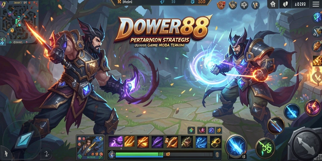 Screenshot DOWER88 menampilkan aksi seru dalam permainan MOBA.