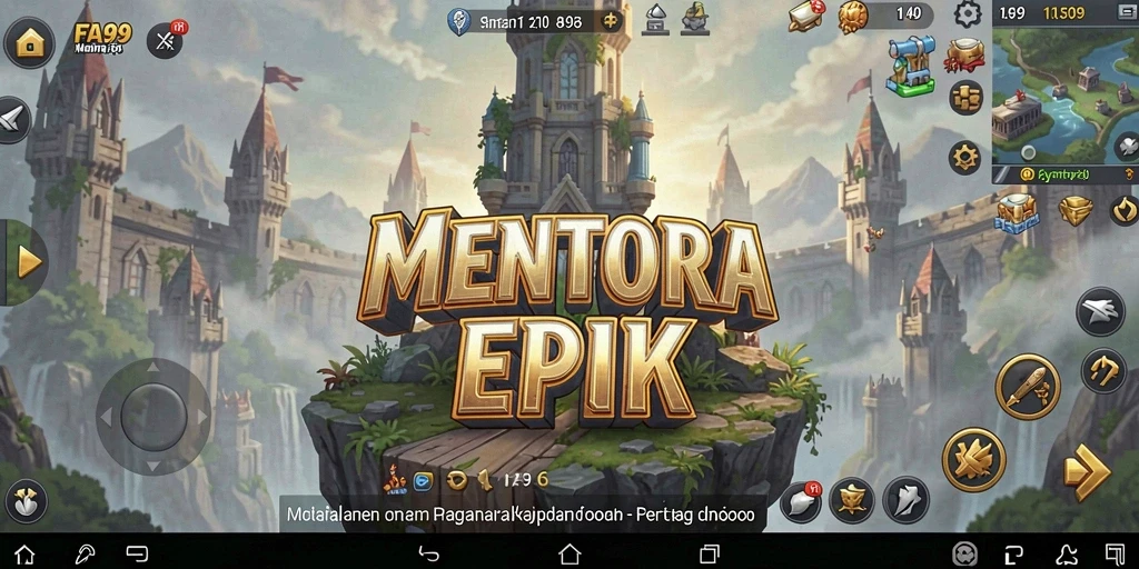 Screenshot gameplay FA99 yang menampilkan aksi pertahanan menara yang menegangkan.