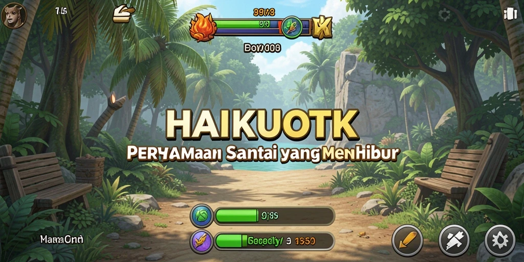 Tampilan gameplay HAIKUOTK yang menyenangkan dan santai.