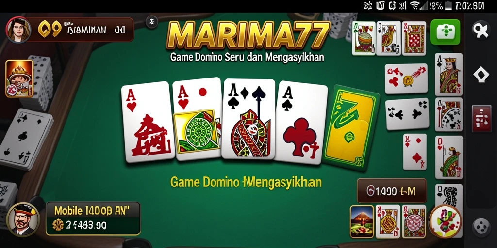 Tampilan gameplay seru dari game Domino MARIMA77.