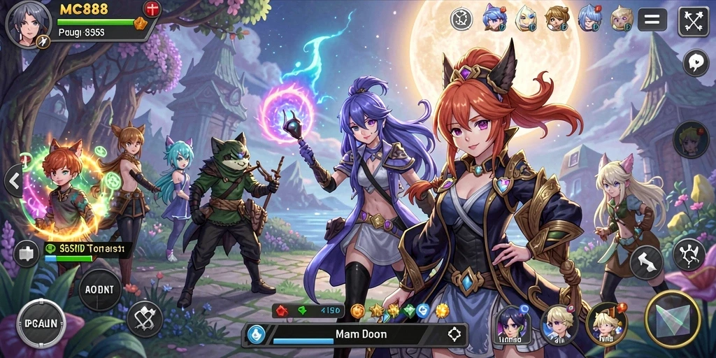 Screenshot utama MC888 menampilkan aksi dinamis dari gameplay Anime.