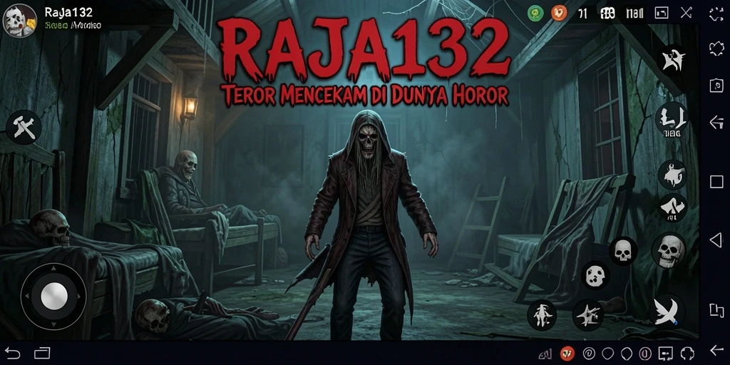 Tangkapan layar RAJA132 menampilkan suasana menyeramkan dan gameplay yang menegangkan.