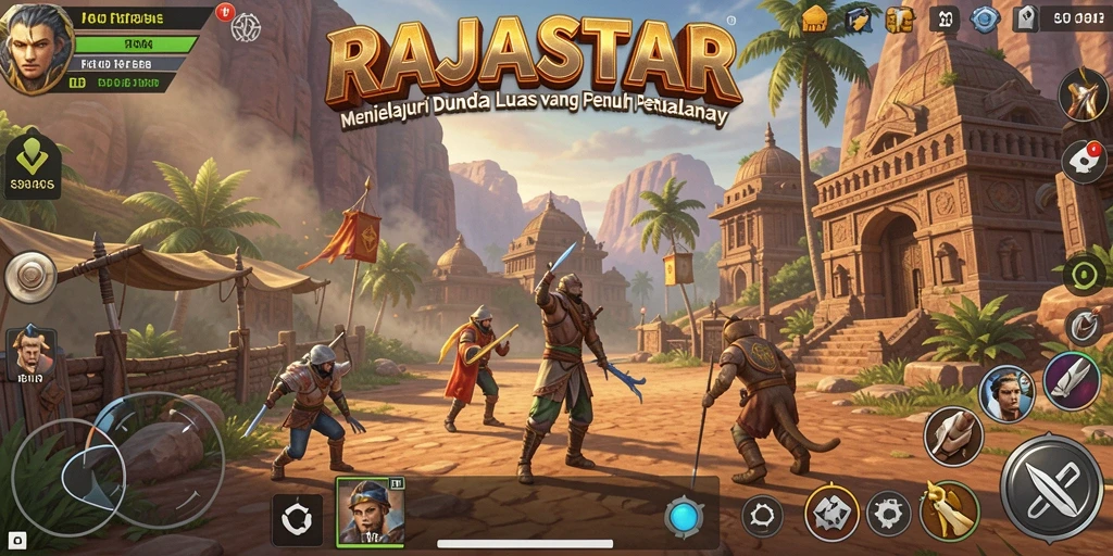 Tampilan gameplay <strong>RAJASTAR</strong> dengan dunia terbuka yang luas.