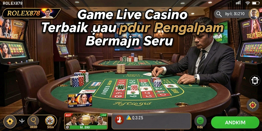 Screenshot gameplay ROLEX878 menampilkan suasana kasino yang otentik dan menarik.