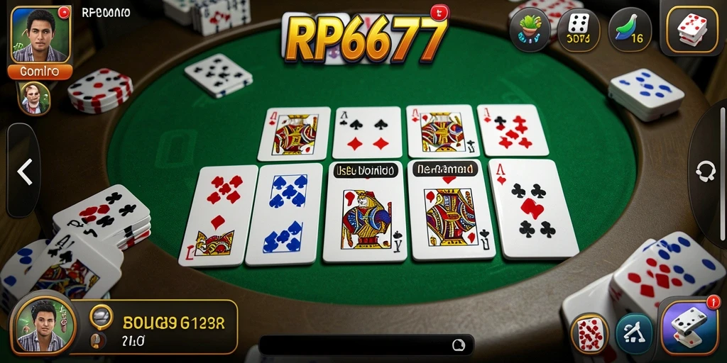 Tangkapan layar utama RP6677 menampilkan gameplay penuh aksi Domino.