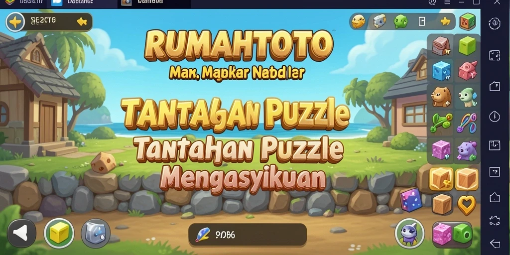 Screenshot permainan RUMAHTOTO menampilkan berbagai teka-teki yang menarik.