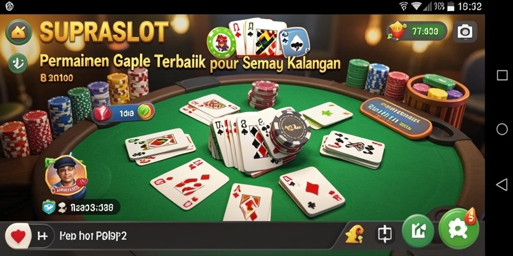 Tampilan gameplay seru dari game Gaple SUPRASLOT.