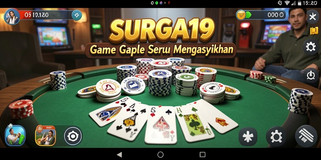 Screenshot gameplay SURGA19 menampilkan suasana seru bermain Gaple.